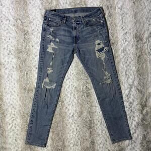 Abercrombie & Fitch men’s distressed skinny jeans 32w 30L 30x28